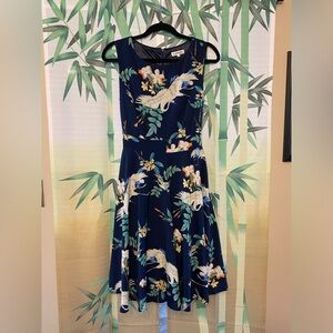 LA Soul Japanese Crane Midi Dress